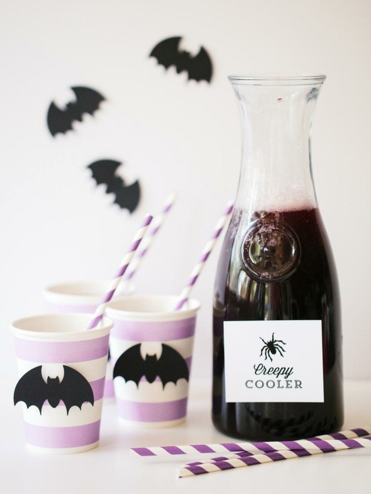 halloween-nápoje-deti-punč-hroznový-džús-sóda-sýtené-netopiere