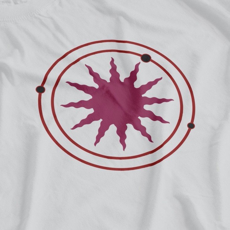 Symbol boha sol červené slnko na bielom pozadí