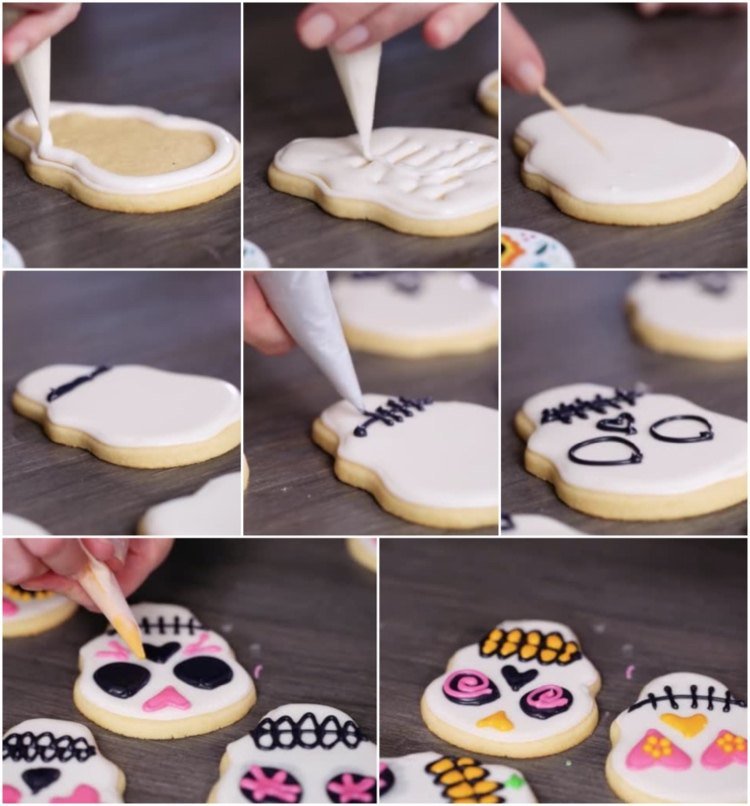 Ako ozdobiť halloweenske koláčiky Návod na cukrové lebky