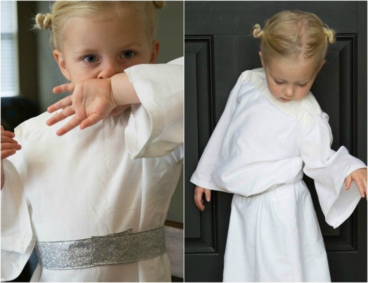 halloween-kostýmy-urob si sám-posteľ-prestieradlo-šaty-dievča-opasok-dieťa-dievča