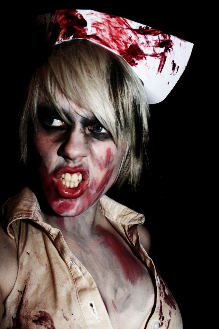 Halloweenske kostýmy - z nemocníc je známych veľa zverstiev halloween kostýmy zdravotná sestra nemocnica krv horor nápad