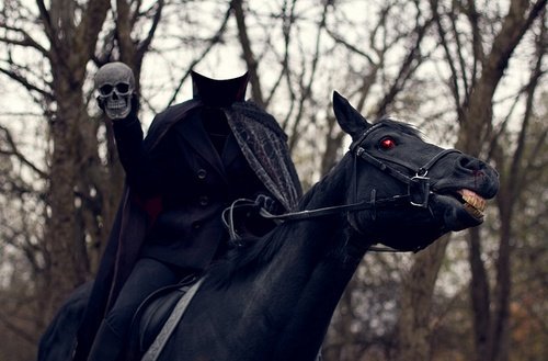 strašidelné halloweenske kostýmy bezhlaví jazdci Kostýmy bezhlavý jazdec hororový príbeh