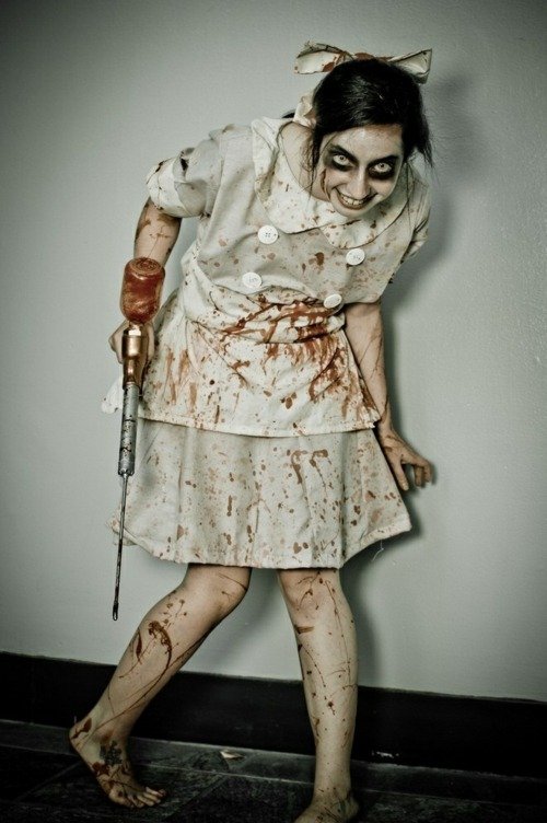 Ženy desivé nápady na Halloween Halloween nápady blázinec falošná krv