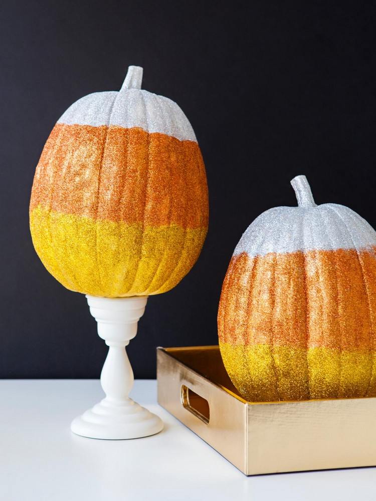 Halloween tekvicové farby vzor kukuričného jadra trblietavé