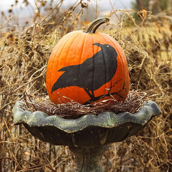 Halloween tekvica záhradná dekorácia čierna havrania farba
