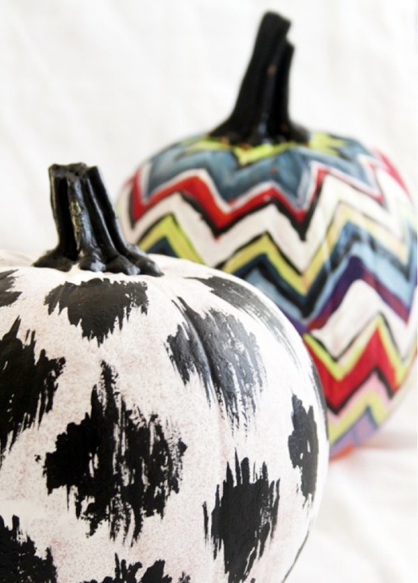 deco tekvice neobvyklé vzory farby nápady dekor tekvica neobvyklé vzory farby použiť nápady