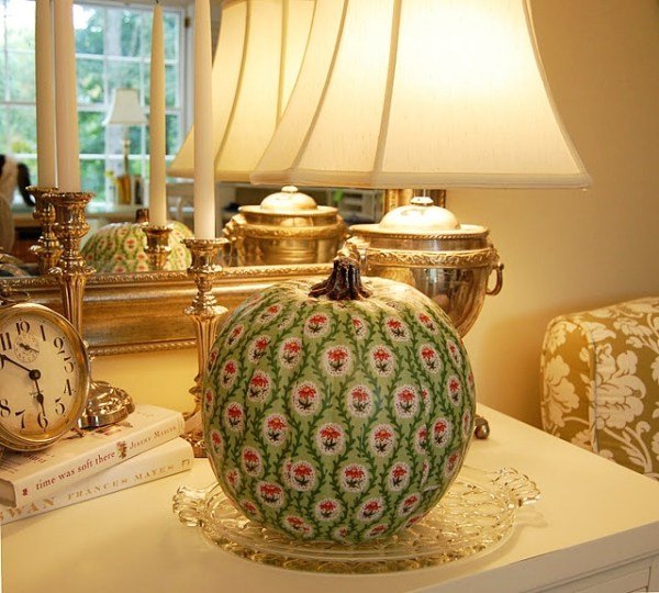 zdobená tekvicová decoupage technika kvety vintage vzor zdobená tekvica decoupage kvety vintage vzor