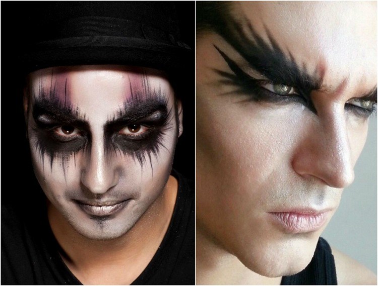 Vytvorte čierne krúžky a linky okolo očí halloween-makeup-nápady-muži-čierne-prstene-oči-líčenie