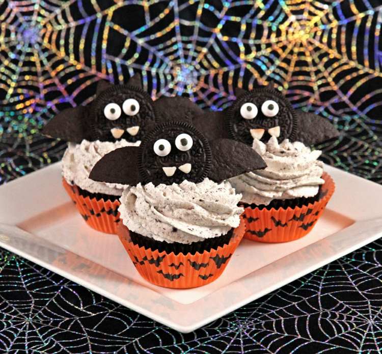 bat oreo sušienky halloweenske muffiny ozdoba sama