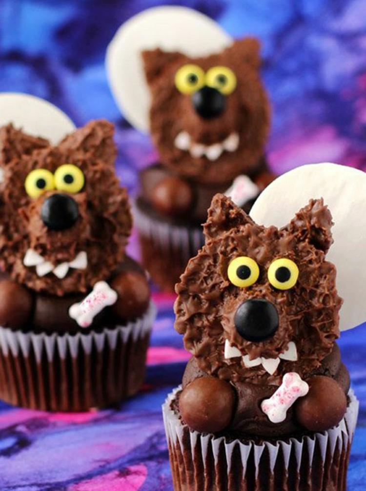 vlkodlak cupcake prst jedlo deti kosti halloween muffiny deco