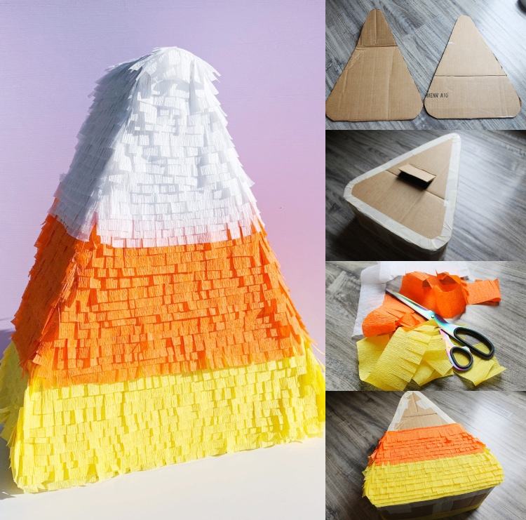 Halloween figúrka sladkej kukurice piñata si urobte návod