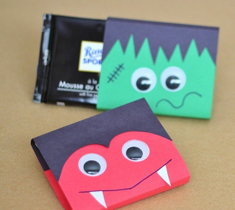 halloween-balenie cukroviniek-balenie čokolády-urob si sám-upír-frankenstein