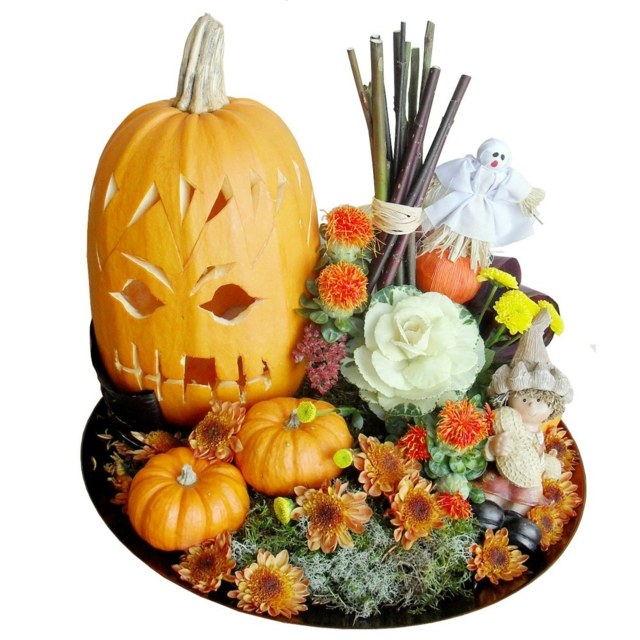 Ozdobte tanier tekvicami, sušenými kvetmi a duchom tabuľa stredobodom svadba zdobiť kvety sušené