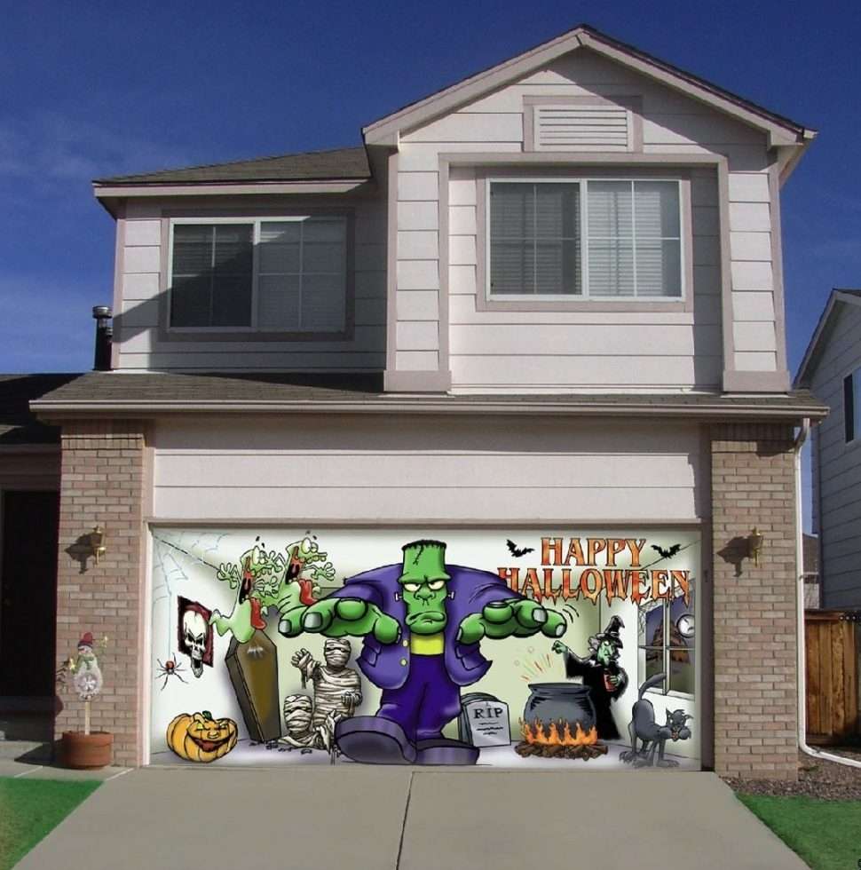 Halloweenská výzdoba Interiér garážových brán Nové magnety pre dekorácie garážových brán Krásne