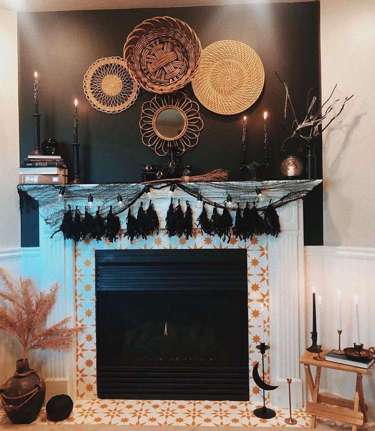 Krb na Halloween zdobený boho nádychom