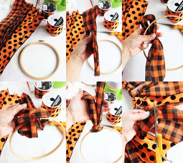 Vyrobte si halloweensky veniec na dvere z kúskov látky a vykúzlite batoľatám sladkú ozdobu dverí