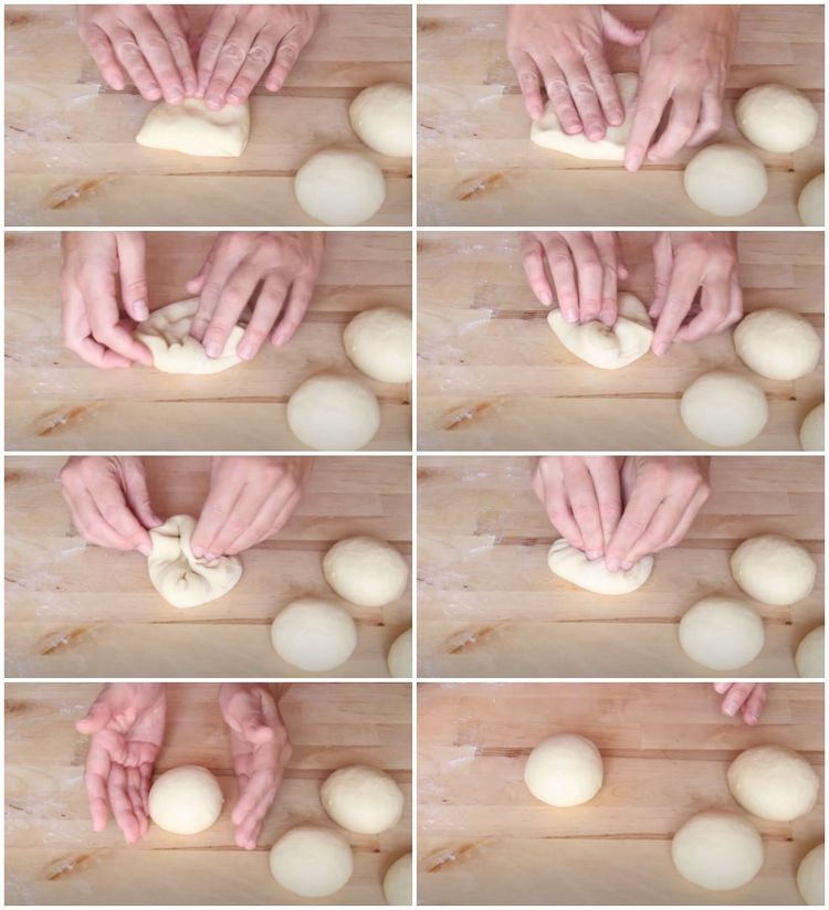 Z cesta postupne vytvarujte hamburgerové buchty