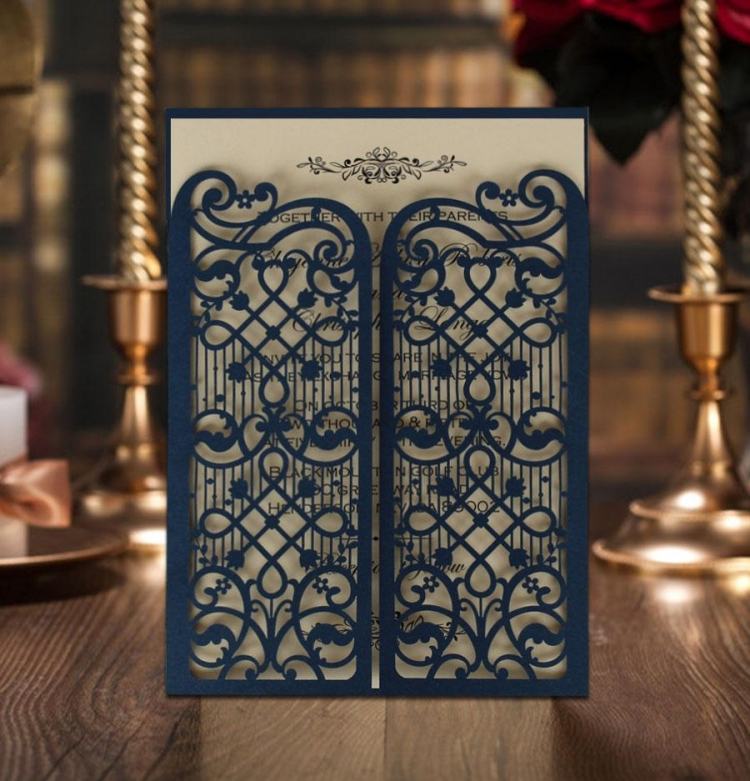 ručne vyrábané-pozvánky-svadobné-filigránske-tmavé-brúsené-tmavo-hnedo-zlaté