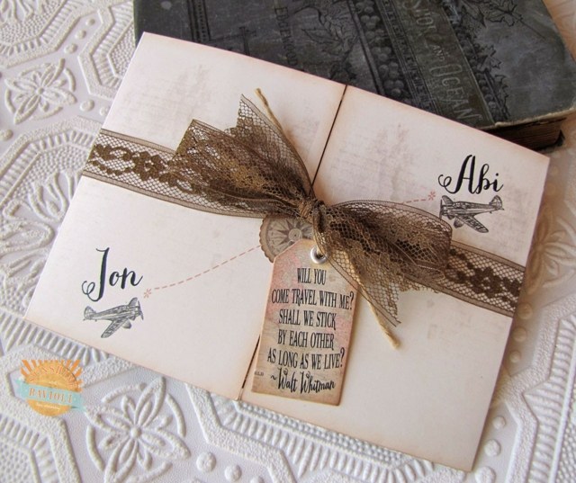 cool nápad vo vintage štýle svadobné oznámenia stlačte kompas tip ozdobiť