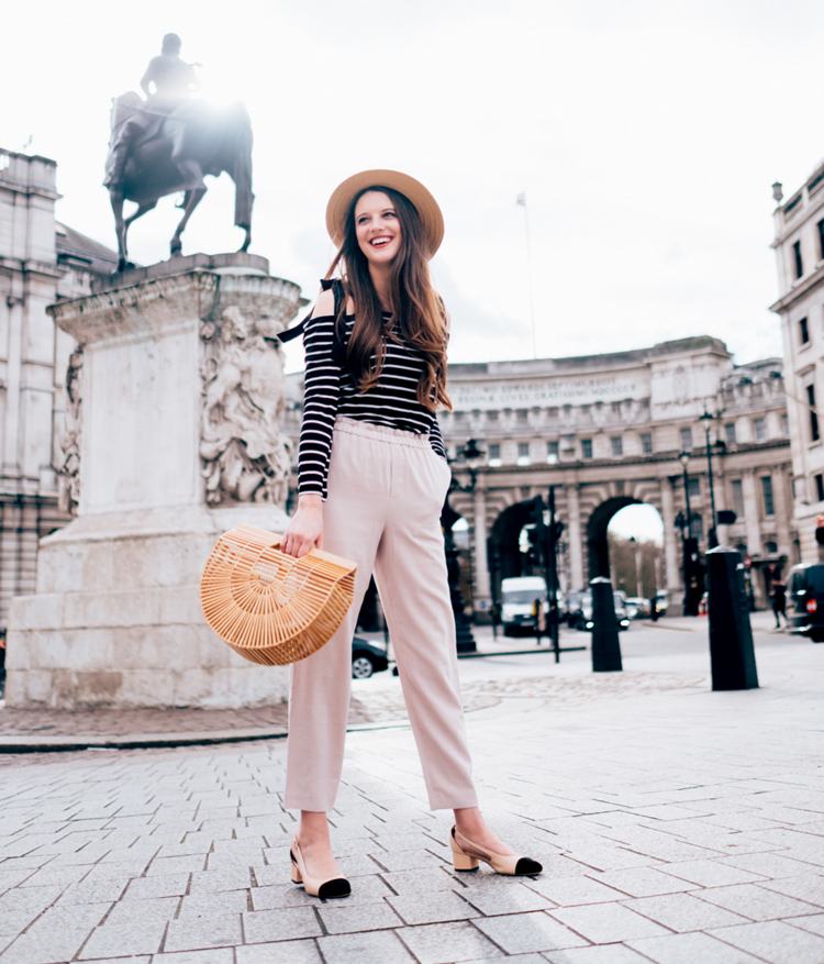 Drevené kabelky polkruhové letné módne nohavice s vysokým pásom