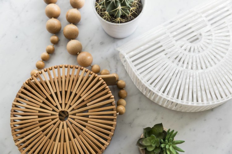 Kabelky z dreva okrúhleho polkruhového filigránskeho štýlu Boho