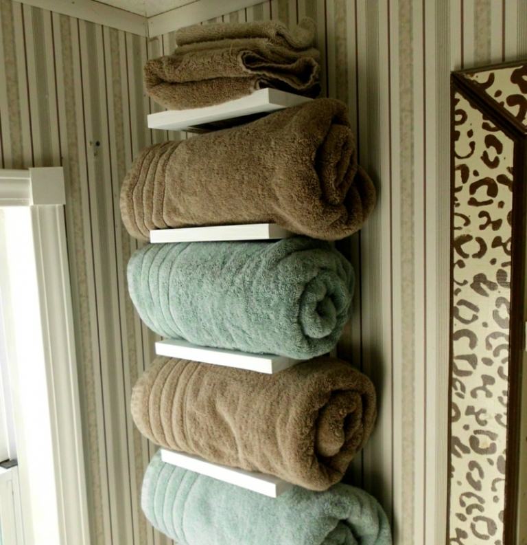 držiak na uteráky, drevená polica, vyrobte si pásiky tapiet leopard deco