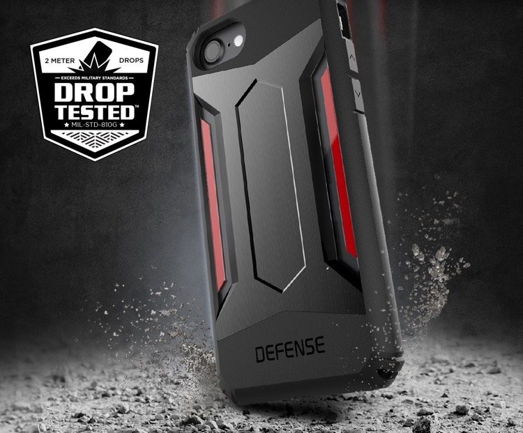 Kryt X-Doria Defense pozostáva zo štyroch ochranných materiálov Puzdro na mobilný telefón pre váš nový iPhone 7 -ochranný-hliník-čierny