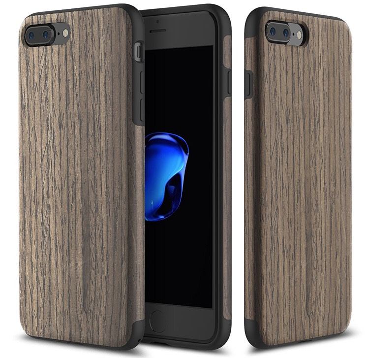Puzdro na mobilný telefón z mäkkého plastu s dreveným vzhľadom kryt na mobilný telefón-nový-iphone7-tmavé-drevo-čierne-rámy absorbujúce nárazy