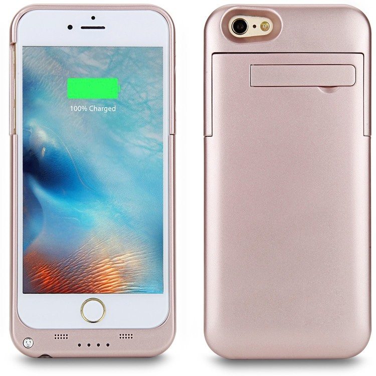 Puzdro na batériu s integrovaným stojanom z ružového zlata kryt na mobilný telefón-nový-iphone7-batéria-príslušenstvo-ruža-skladacia noha