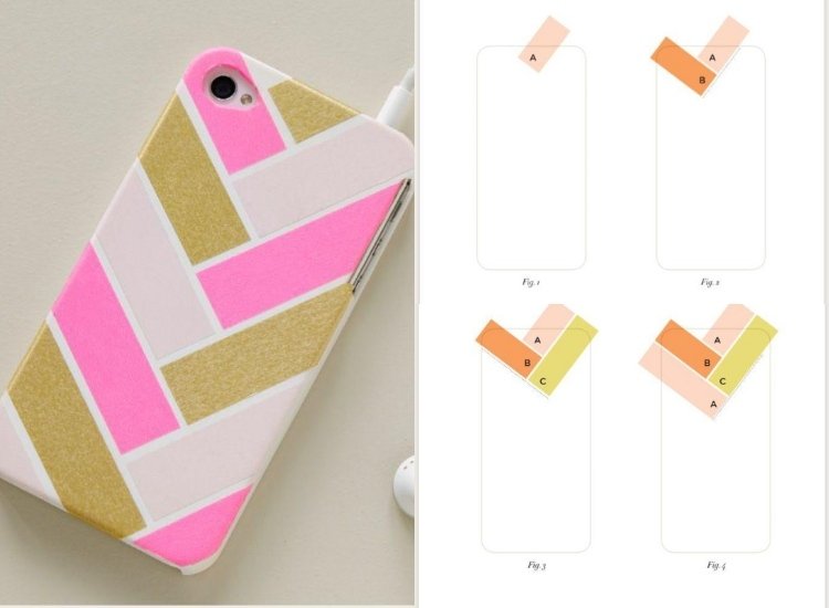 obal na mobilný telefón-dizajn-svojpomocne-washi-páska-vzor