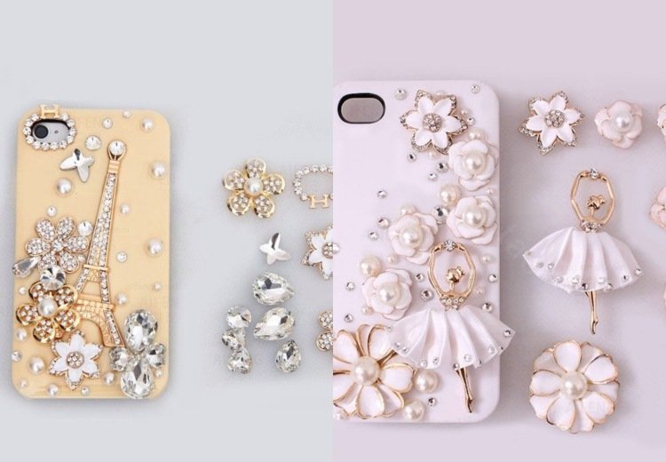 puzdro na mobil-dizajn-sami-zlato-ružové-dekorácie