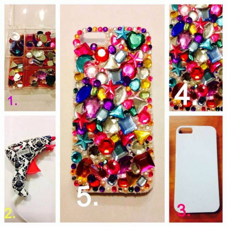 dizajn mobilného telefónu-dizajn-kamienky-horúce-lepidlo