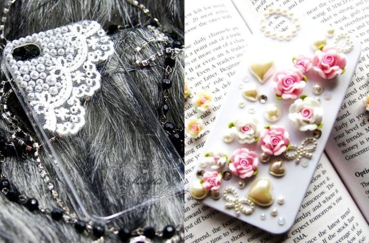 puzdro na mobil-dizajn-sami-čipka-perleťové kamienky