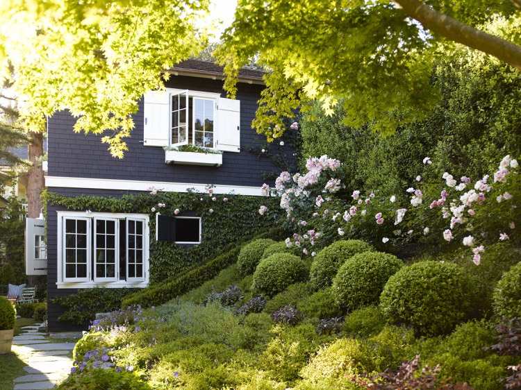 svah-výsadba-zem-kryt-ruže-buxus-gule-tieň