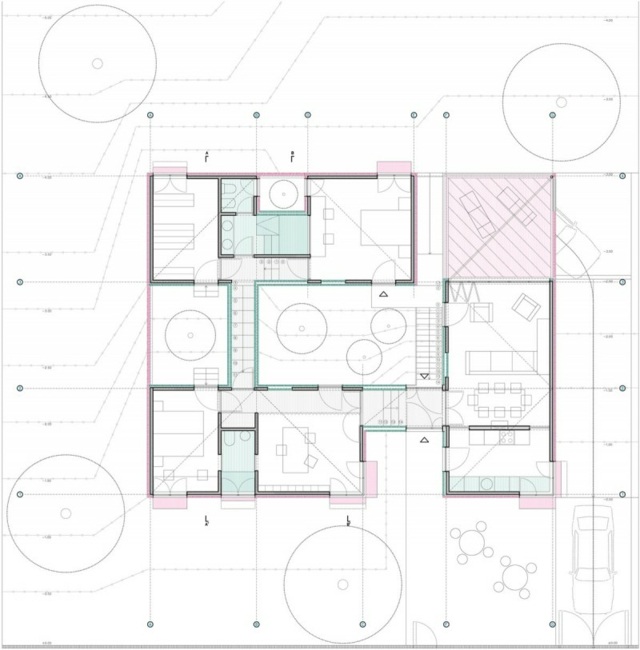 Montované prvky modernej architektúry domu - plán usporiadania miestnosti Architektúra prefabrikovaných prvkov plán rozloženia miestnosti vyššie