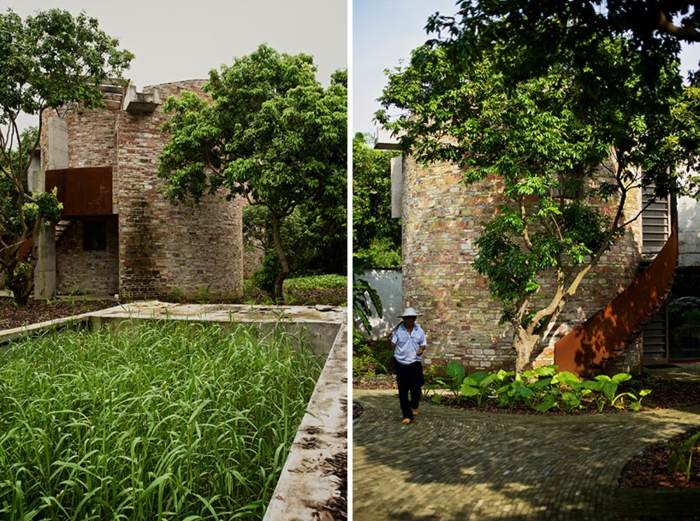 dom obytná štruktúra kupola záhrada zeleninová náplasť valec schody