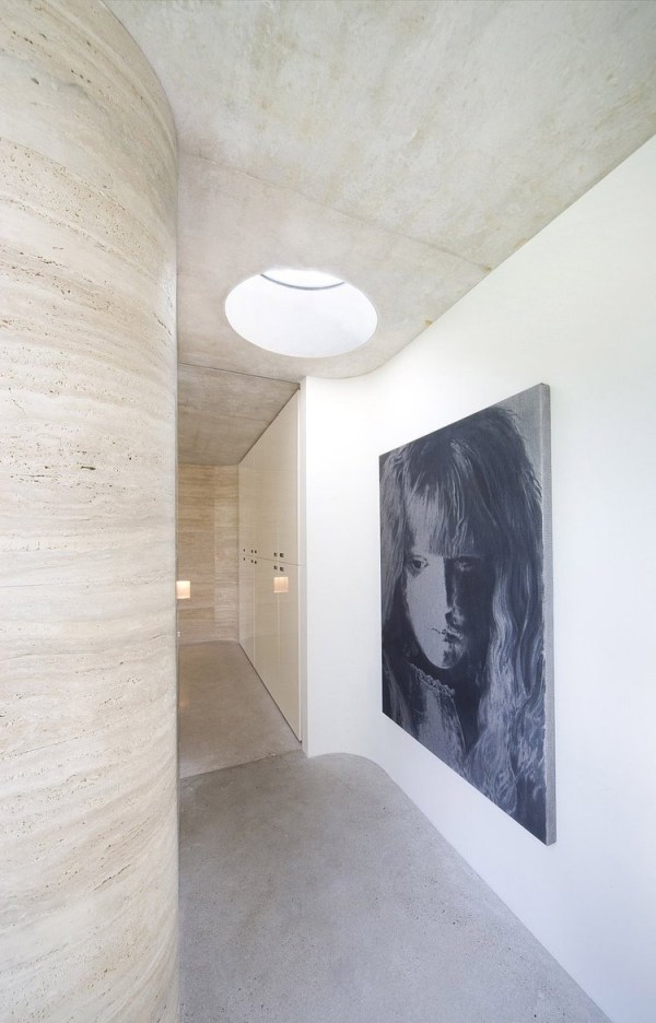 domáci interiérový dizajn chodba architektúra chodba obklad steny vlnité osvetlenie