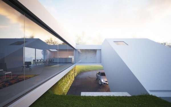 presklený dom od príjazdového auta pre hornung a Jacobi