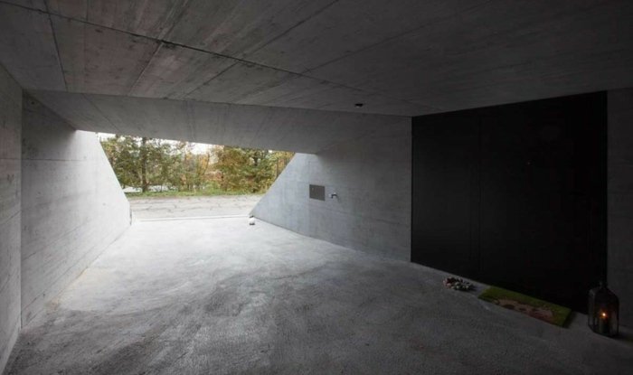 Prístrešok pre auto zvnútra betónový prístrešok pre autá moderná architektúra parkoviska