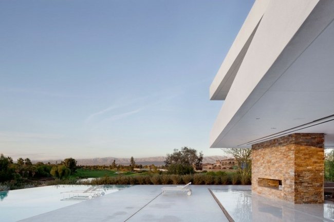 Architektúra Dom Sklenený bazén Kamenné dlaždice Terasa Krb-vonkajší