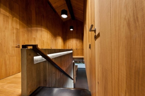 domová oceľ v dreve vyzerá moderný dizajnový drevený obklad