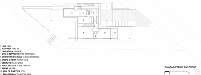 House Design v Brazílii - prvé poschodie domu projekt domu v Brazílii pôdorys pôdorysu