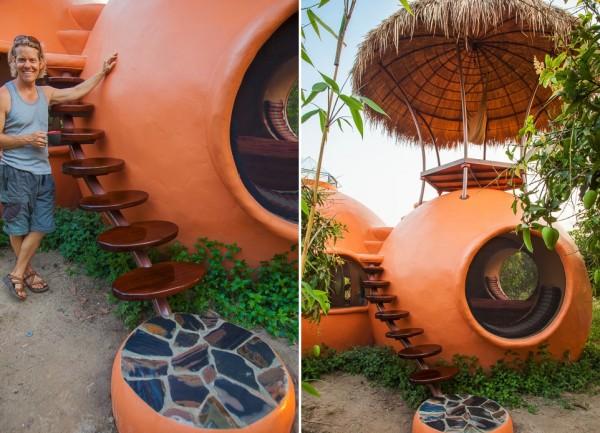 Dom lacné stavať originálny dizajn schody drevo roztomilé