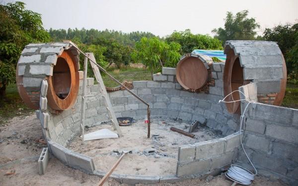 Stavba domu cementových tvárnic stavba nie je dokončená