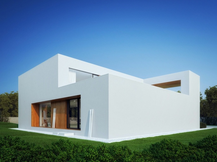 dom obytná štruktúra biele drevené odkvapy pásy bloková terasa