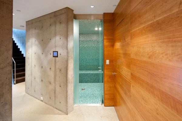 Kúpeľňový dizajn-sklenené mozaikové dlaždice Kúpeľňový dizajn