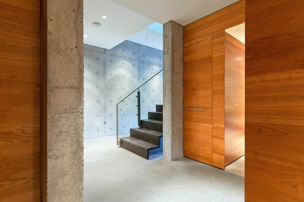 Dizajn chodby z betónovej steny-moderný dizajn Betónová stena chodba dizajn-moderný interiér