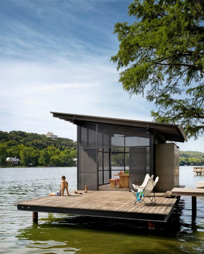 House in Texas - Lodenica vás pozýva na odpočinok lodenica texas mólo výhľad na moderné drevené jazero