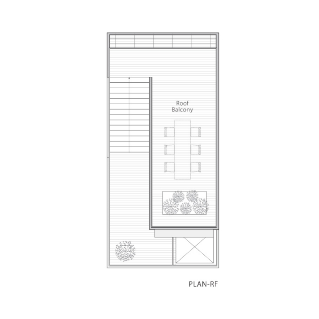 Moderný dom so strešnou balkónom a terasou-ekologické vonkajšie posedenie