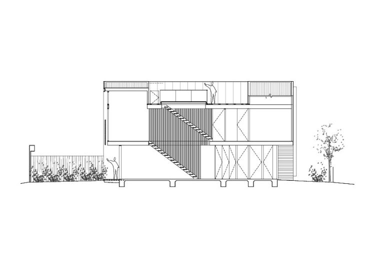 dom s drevenou fasádou drevený obklad oceľový sklenený pôdorys